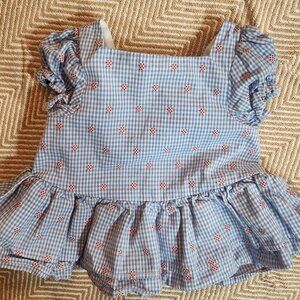 Pippa and Julie Cotton bubble sleeve dress Gingham